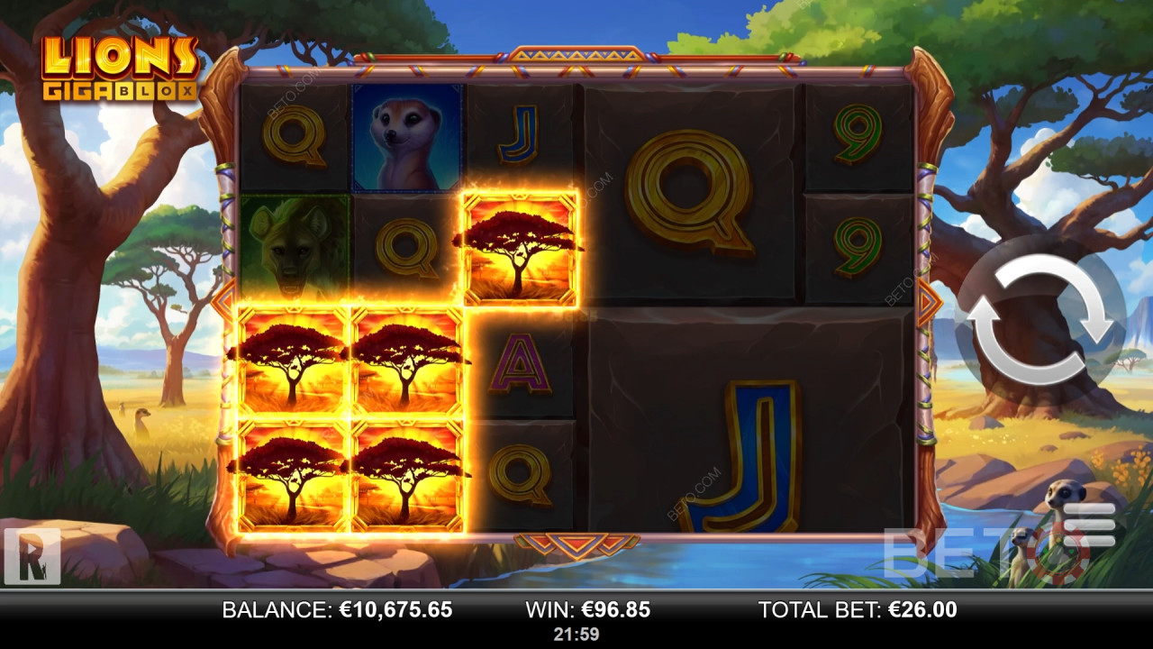 Lions GigaBlox Преглед от BETO Slots