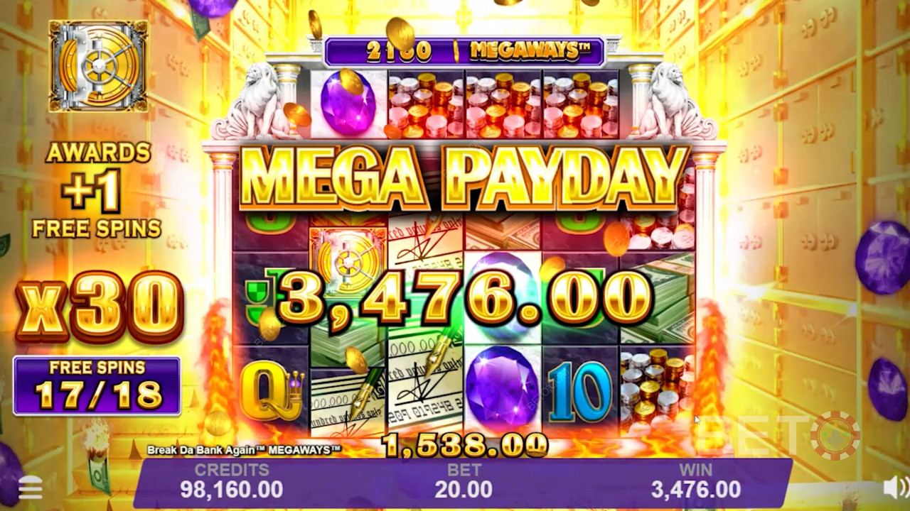 Много щедрата Mega Payday в Break Da Bank Again Megaways