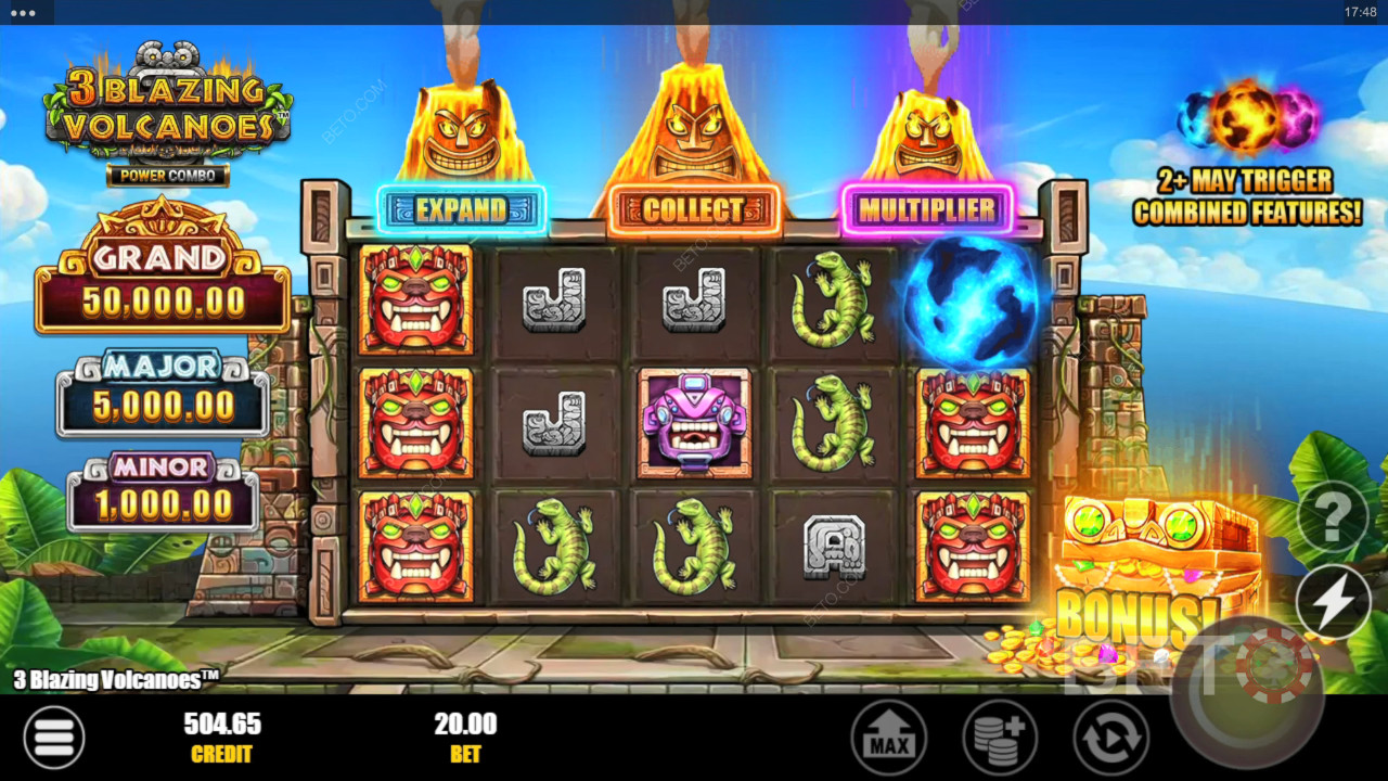 3 Blazing Volcanoes Power Combo Играй Безплатно