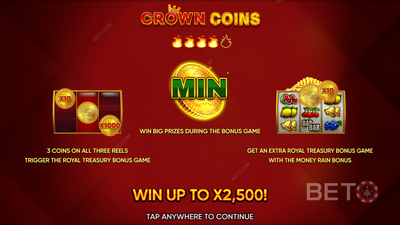 Бонус функции, обяснени в Crown Coins от Endorphina