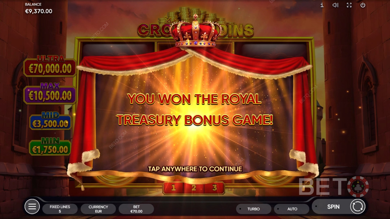 Спечелете 2 500x залога си в слота Crown Coins онлайн!