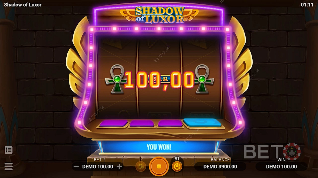 Играйте Shadow of Luxor игра с древни богатства, която може да ви донесе сочни печалби.
