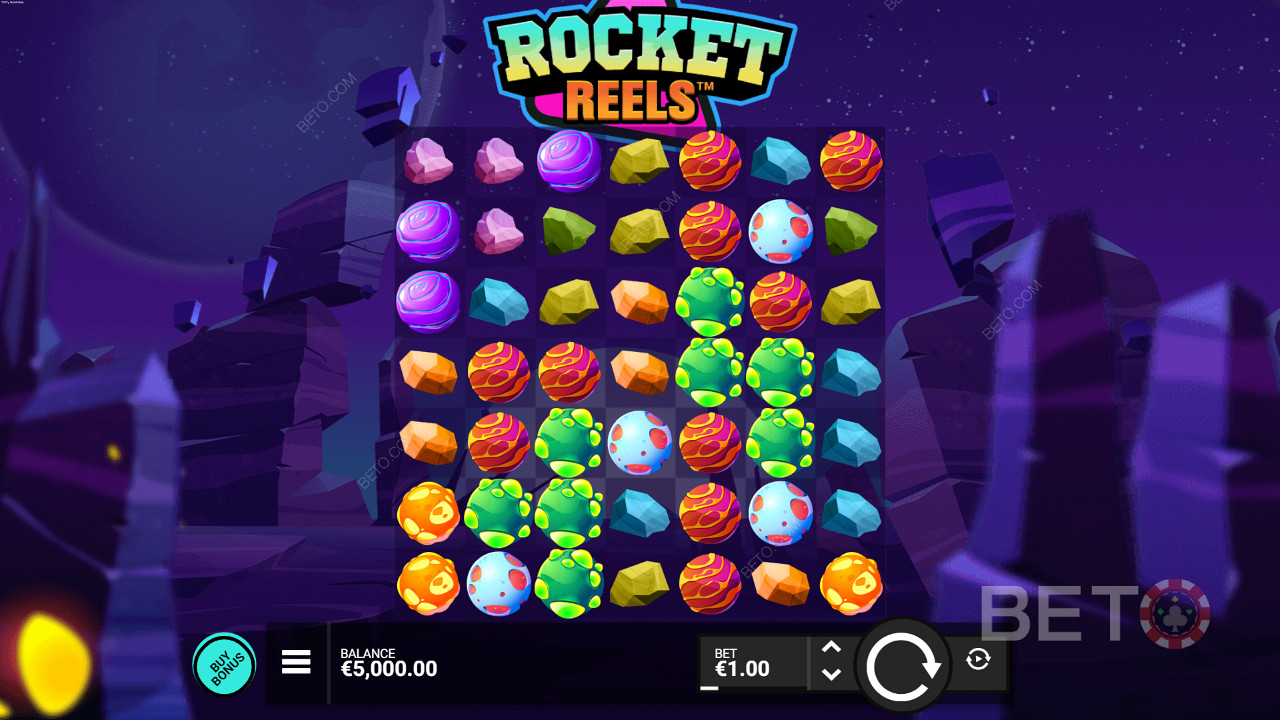 Rocket Reels слот, базиран на клъстер, от Hacksaw Gaming