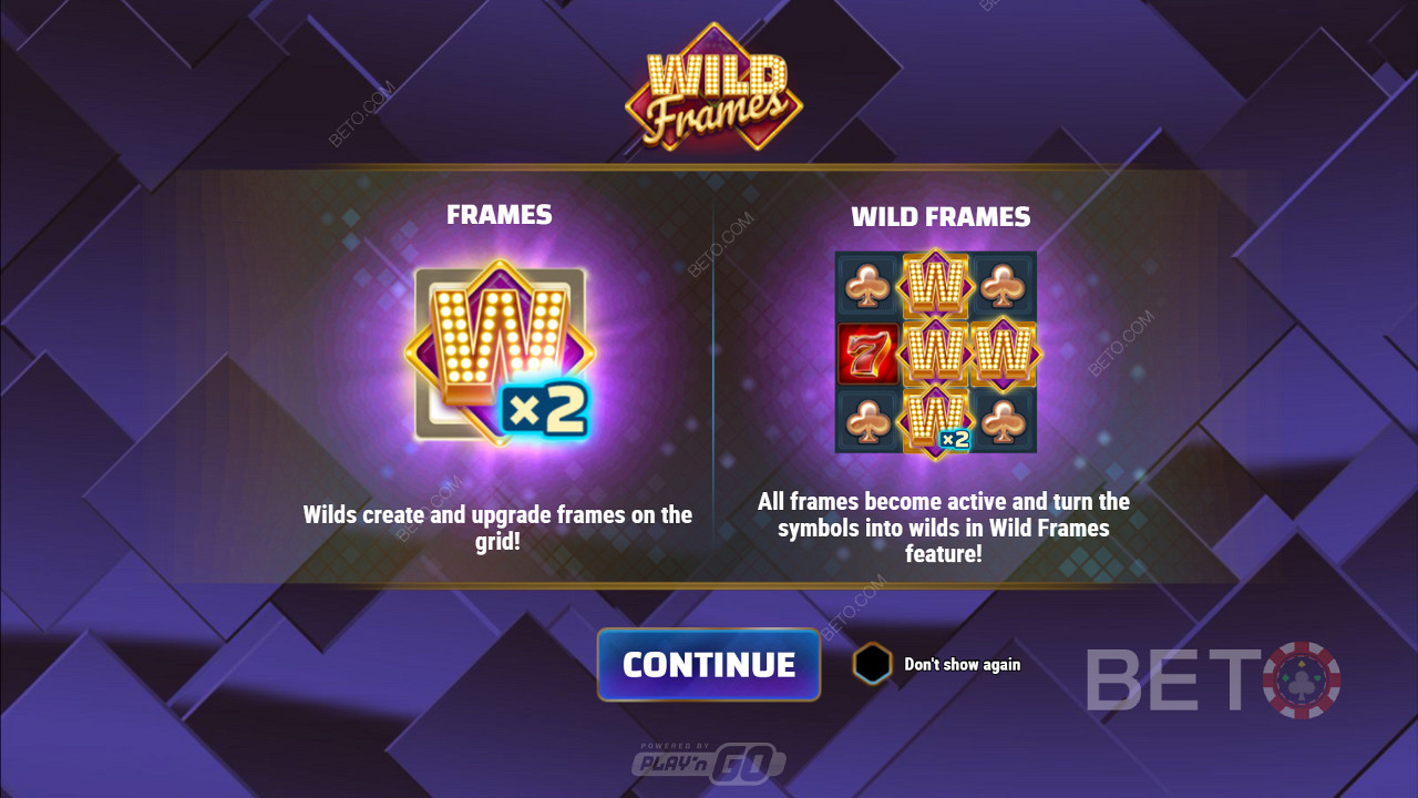 Стартиране на Wild Frames и информация за бонусите