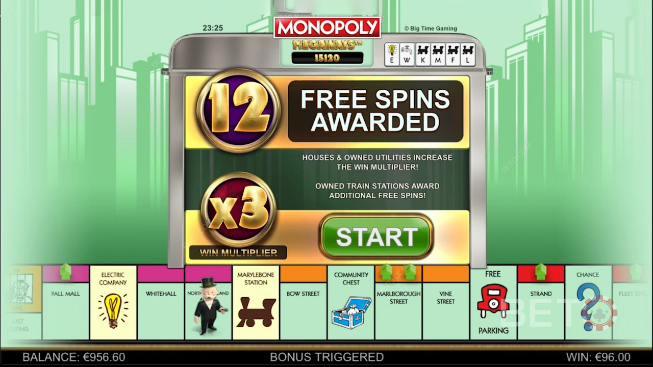 Функция безплатни завъртания и други бустери в Monopoly Megaways
