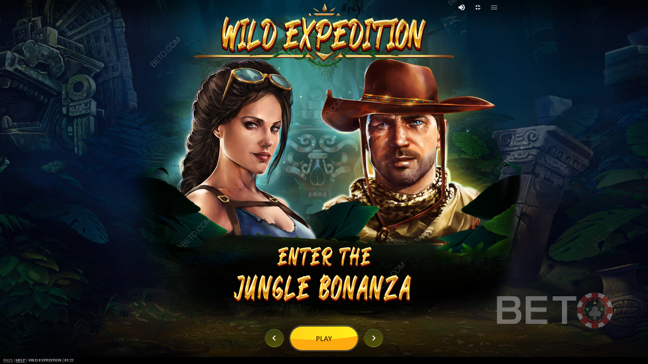 Присъединете се към Ник и Кара в следващото им приключение в търсене на късмет в слота Wild Expedition