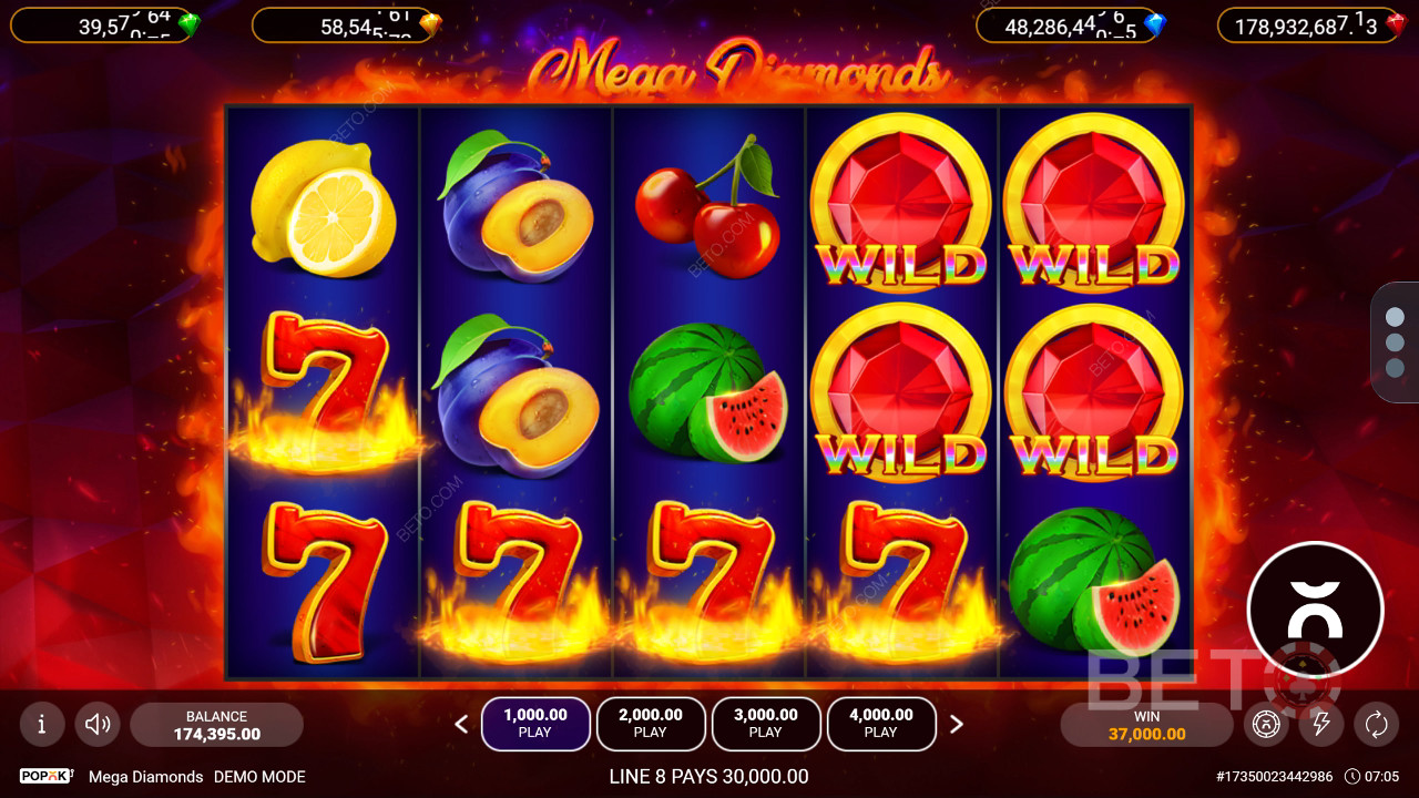 Мега диаманти Преглед от BETO Slots
