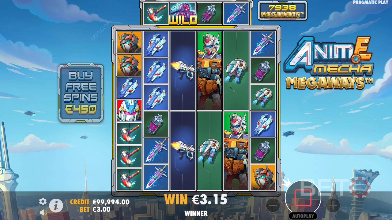 Бонус функции, обяснени в Anime Mecha Megaways от Pragmatic Play