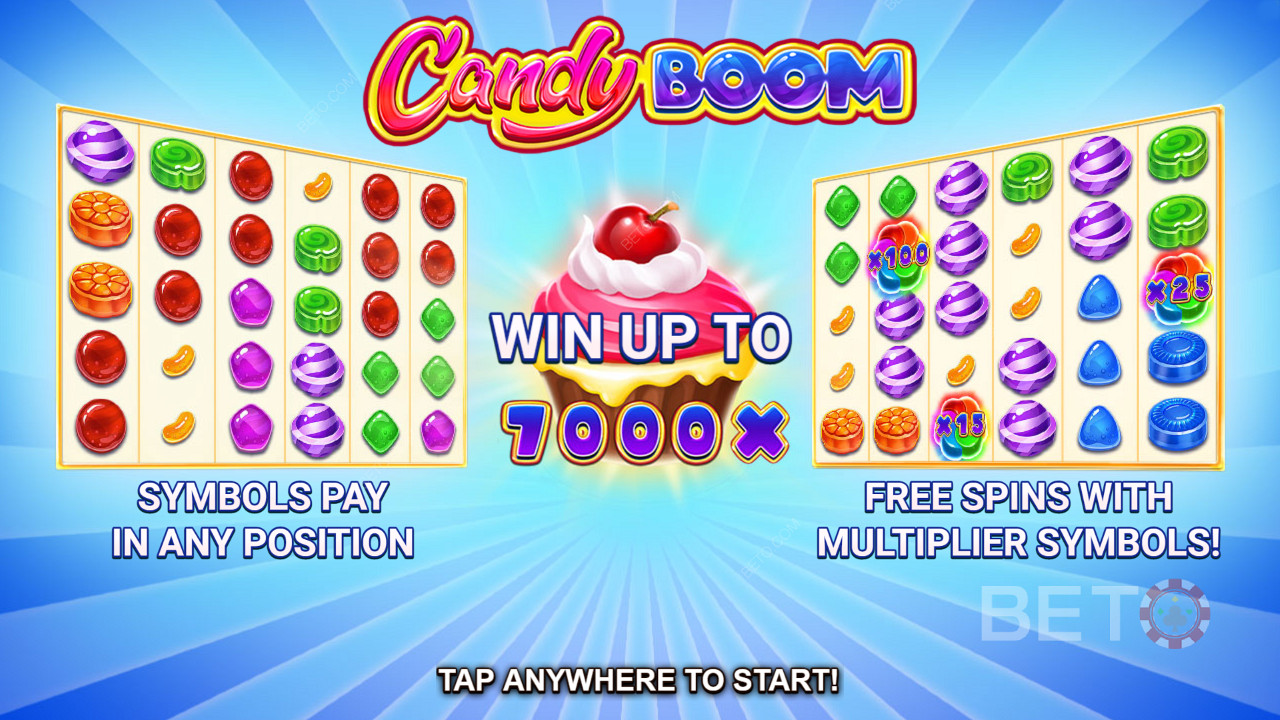 Започване на игрална сесия в Candy Boom