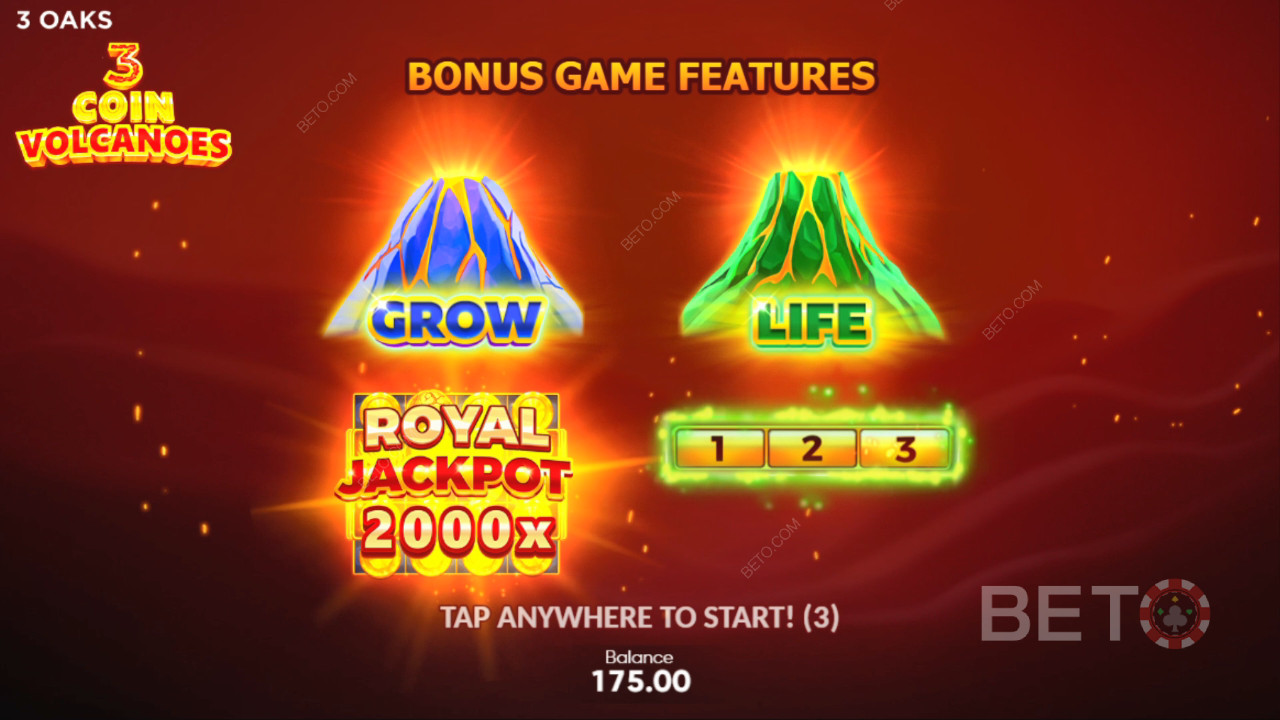 Бонус функции, обяснени в 3 Coin Volcanoes от 3 Oaks Gaming