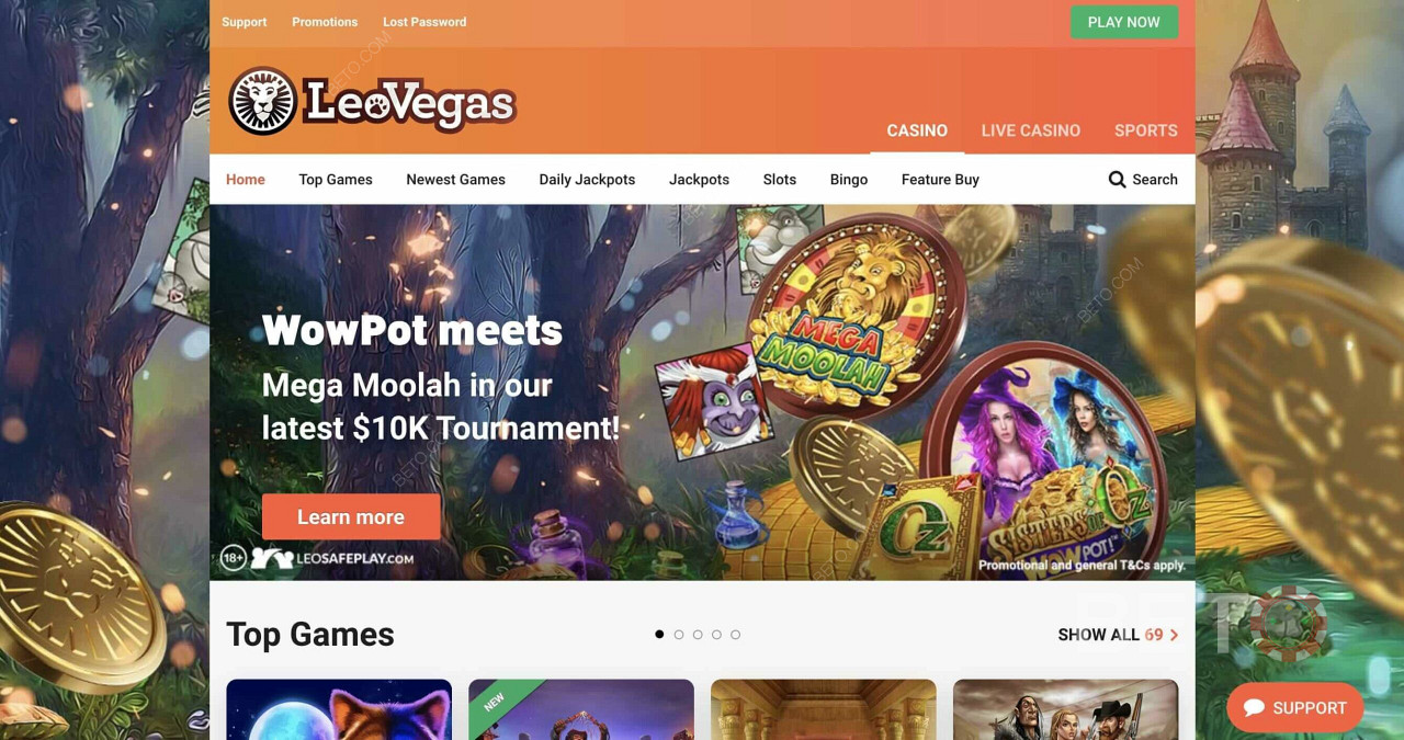 LeoVegas - разпознаваемо и красиво казино