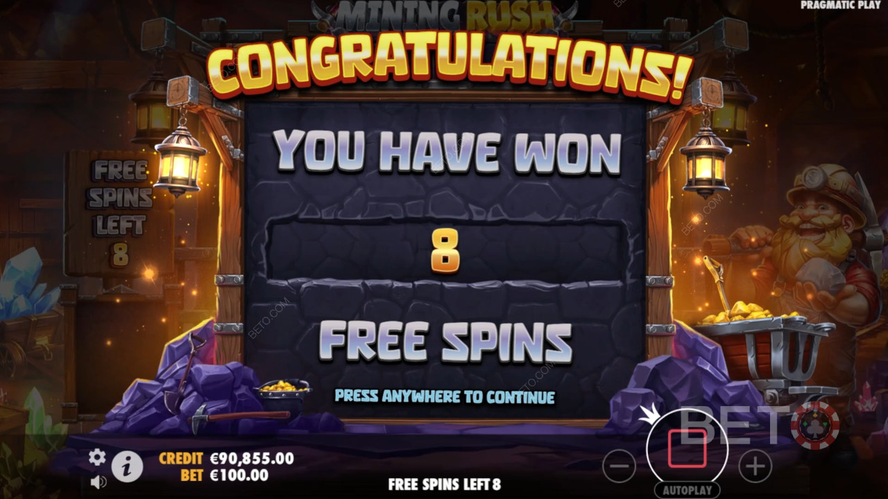 Бонус функции, обяснени в Mining Rush от Pragmatic Play
