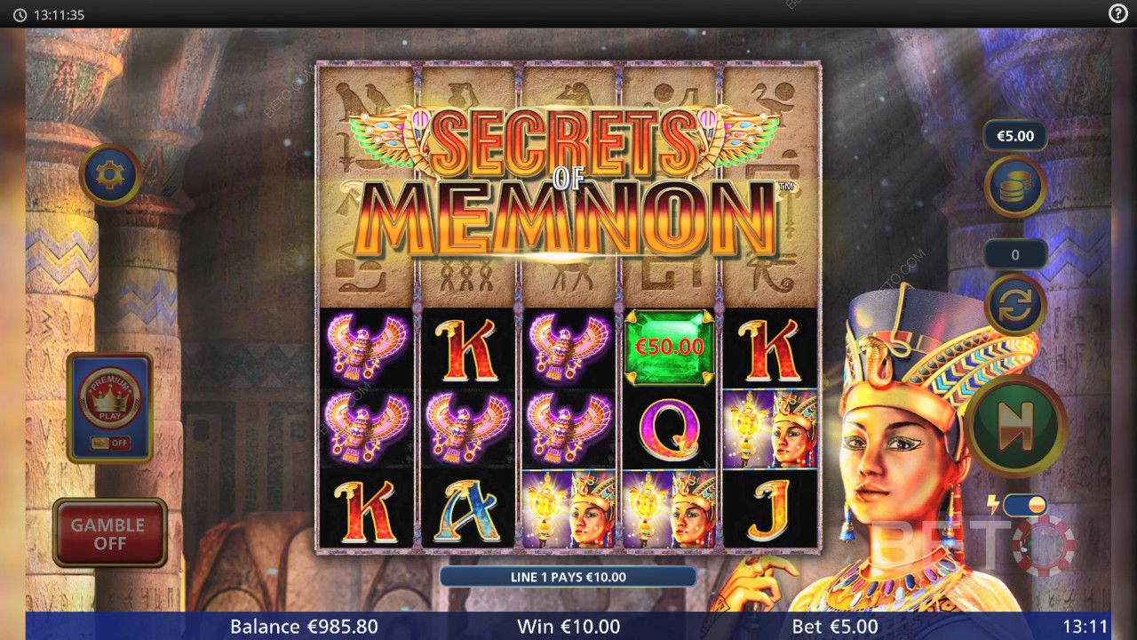 Тайните на Memnon Преглед от BETO Slots