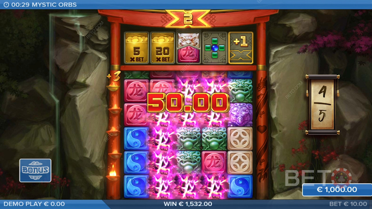 Механизмът на Cluster Pays ще увеличи броя на игрите ви в тази казино игра.