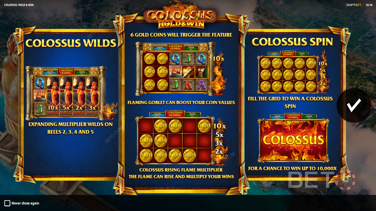Насладете се на Colossus Wilds, Respins и джакпоти в слот Colossus: Hold and Win