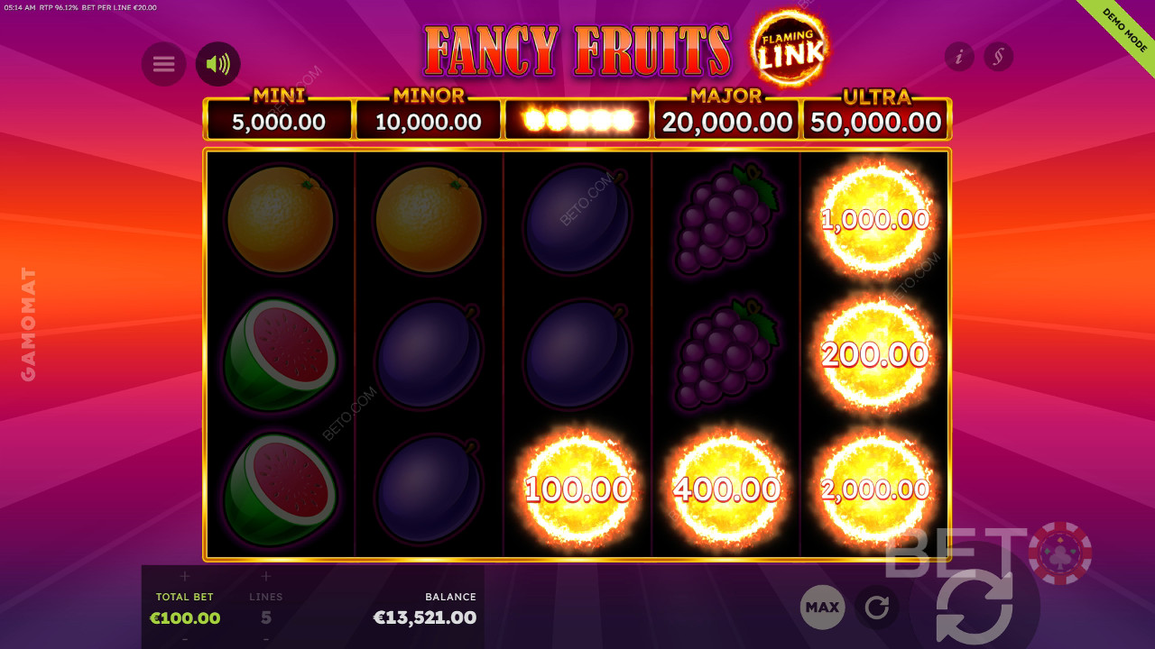 7 Fancy Fruits Flaming Link Преглед от BETO Slots