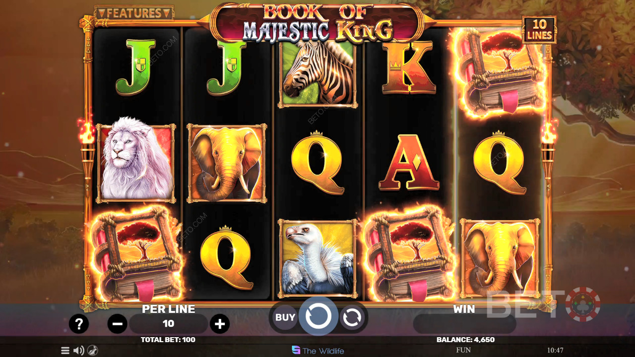 Книгата на Majestic King Преглед от BETO Slots