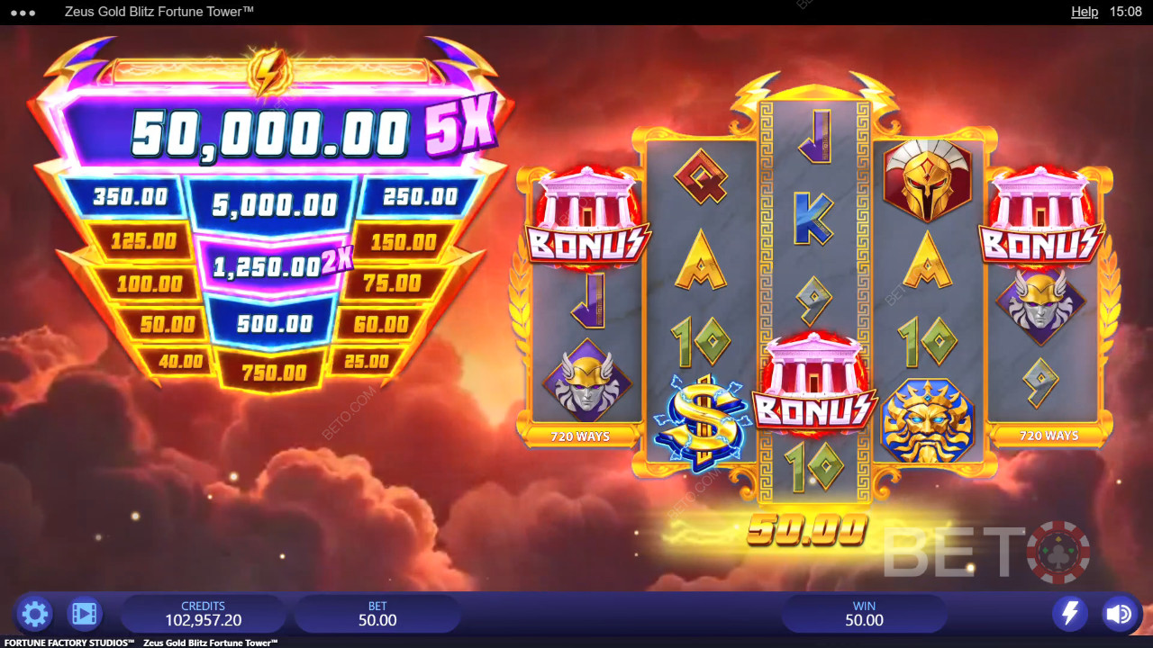 Зевс Gold Blitz Fortune Tower Преглед от BETO Slots