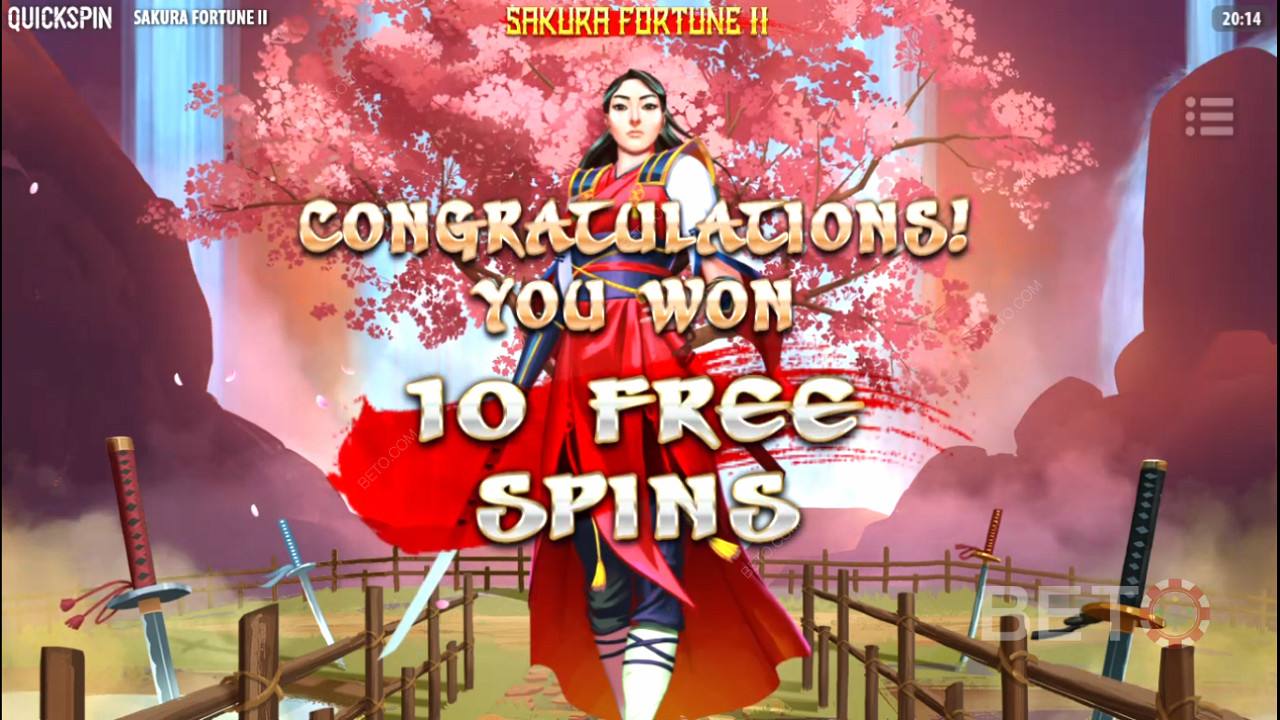 Безплатните завъртания са най-вълнуващата функция на слота Sakura Fortune 2