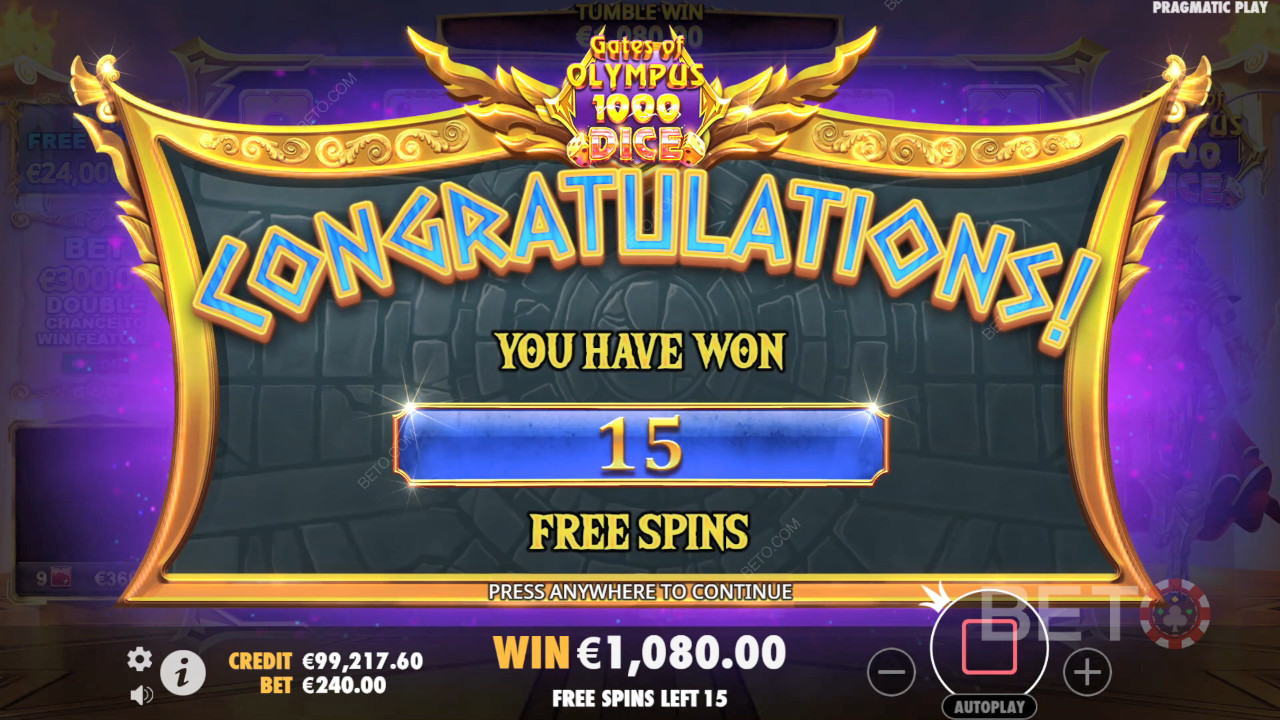 Спечелете 15 000x залога си в слота Gates of Olympus 1000 Dice!