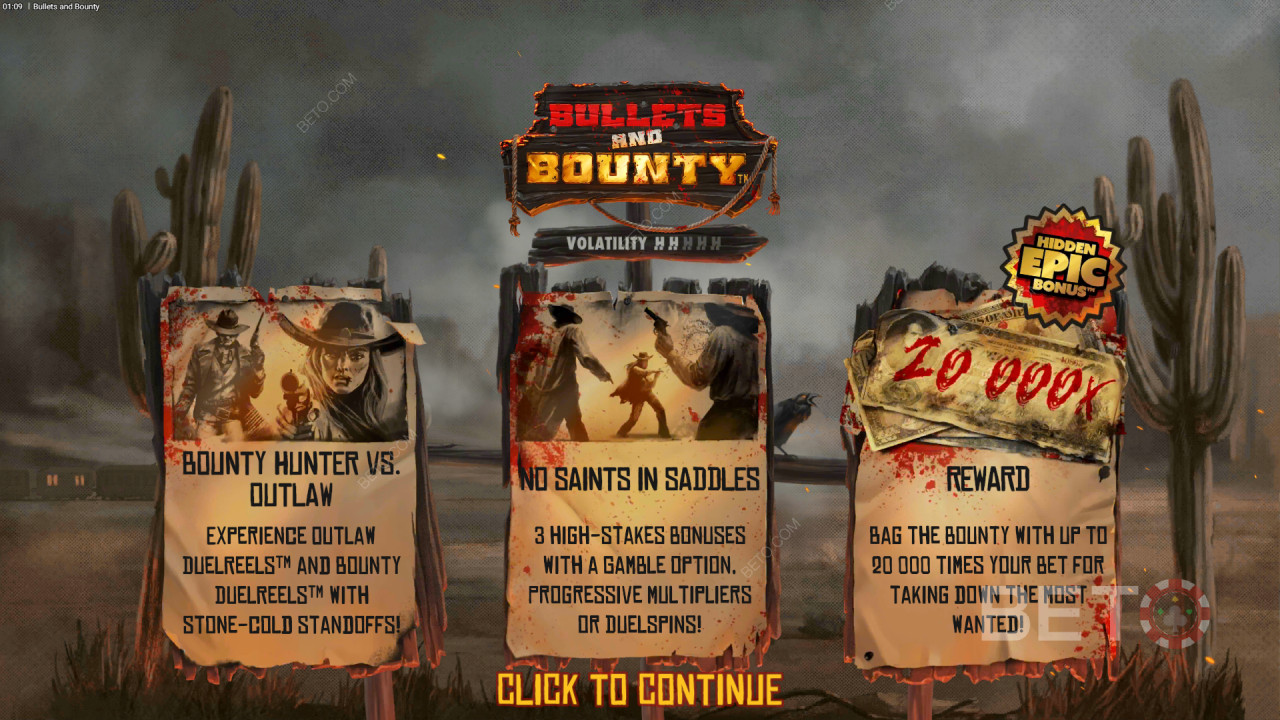 Бонус функции, обяснени в Bullets and Bounty от Hacksaw Gaming