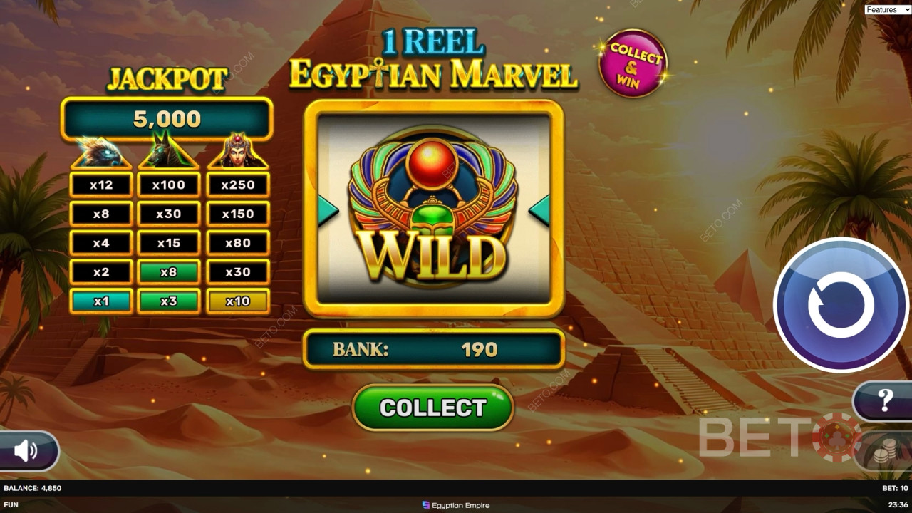 Бонус функции, обяснени в 1 барабан - Egyptian Marvel от Spinomenal