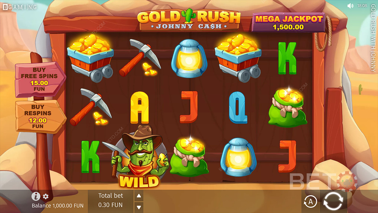 Директно купувайте желаните бонуси в казино играта Gold Rush With Johnny Cash