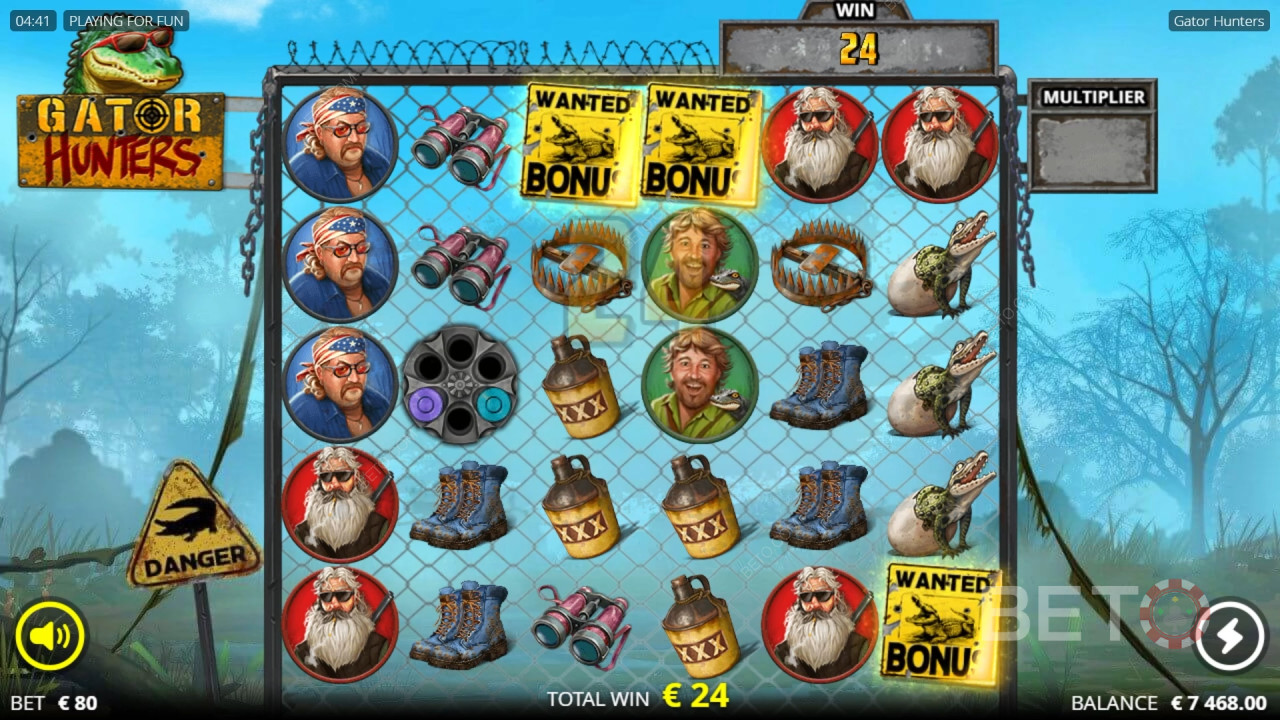 Описание на бонусните функции в играта „Gator Hunters“ от Nolimit City