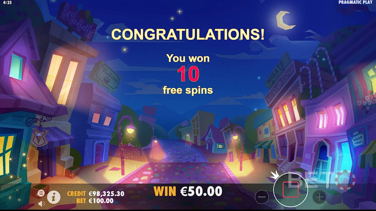 В бонусната игра Free Spins ще получите 10 безплатни завъртания.