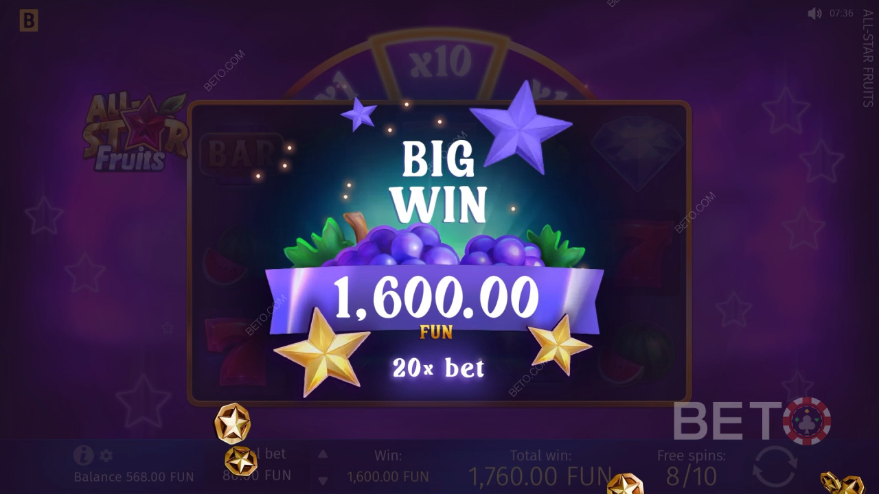 Спечелете 1 500x залога си в слота All-Star Fruits!