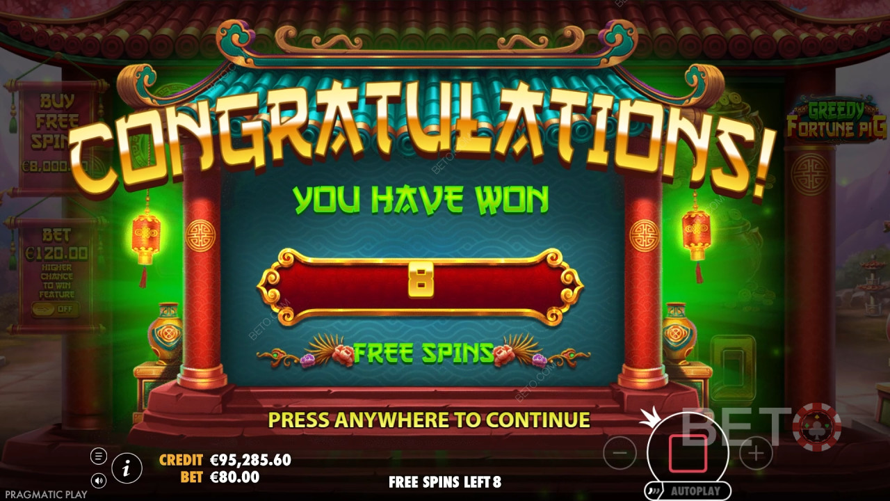Спечелете 8,888x Вашия залог в слота Greedy Fortune Pig!