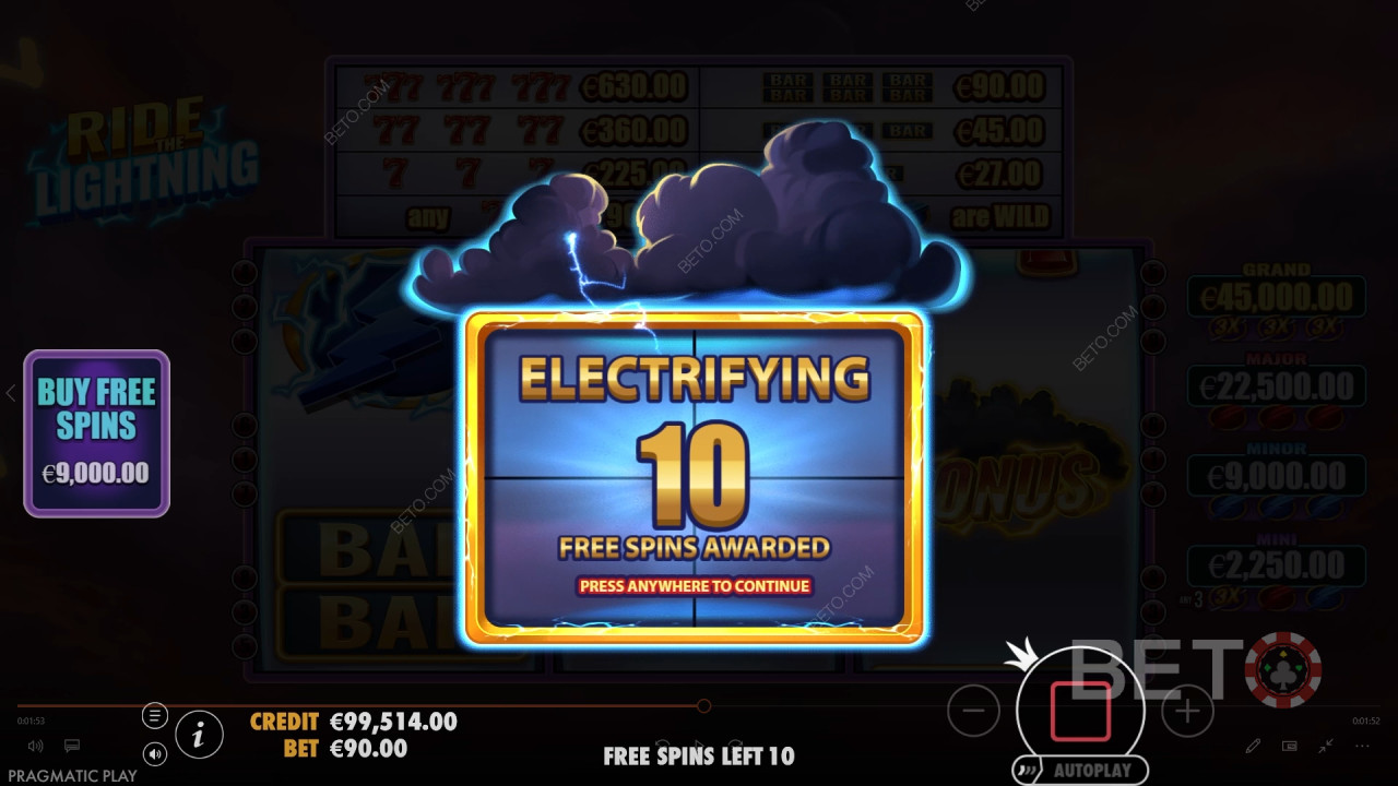 Бонус функции, обяснени в Ride the Lightning от Pragmatic Play