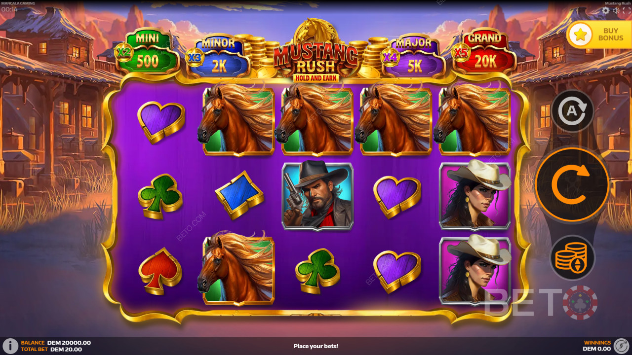 Как се играе Mustang Rush на Mancala Gaming
