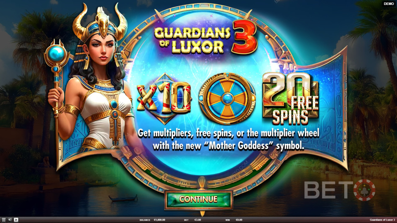 Обяснение на бонусните функции в играта „Guardians of Luxor 3“ от Red Rake Gaming