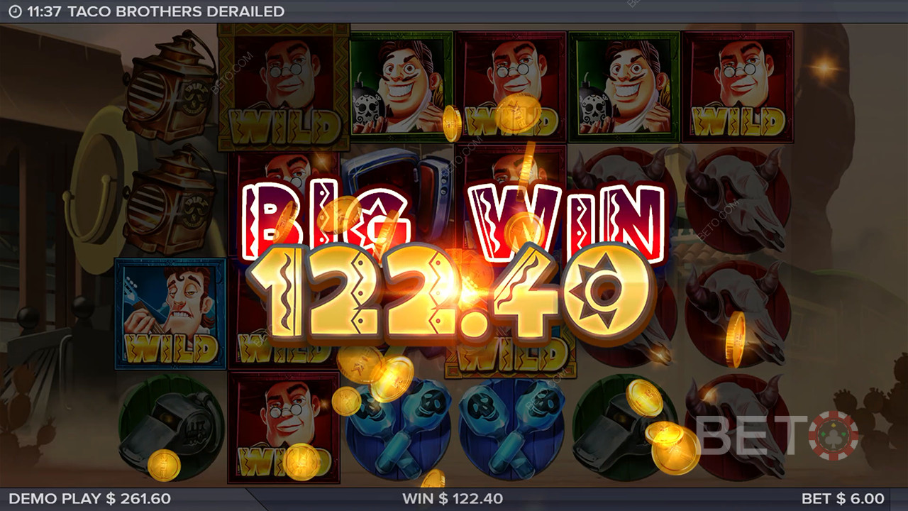 Спечелете 10,000x Вашия залог в Taco Brothers Derailed Video Slot!