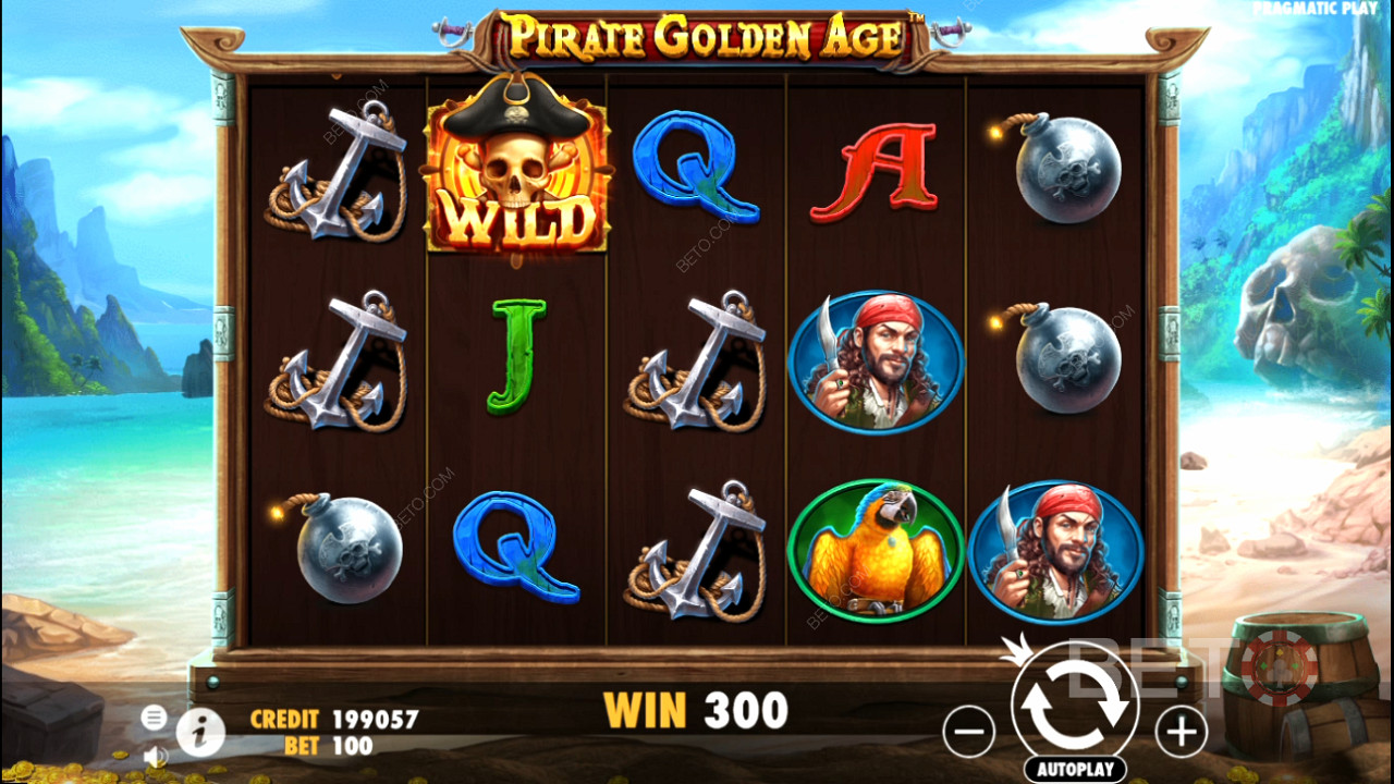 Дори обикновените символи могат да дадат големи печалби в слота Pirate Golden Age
