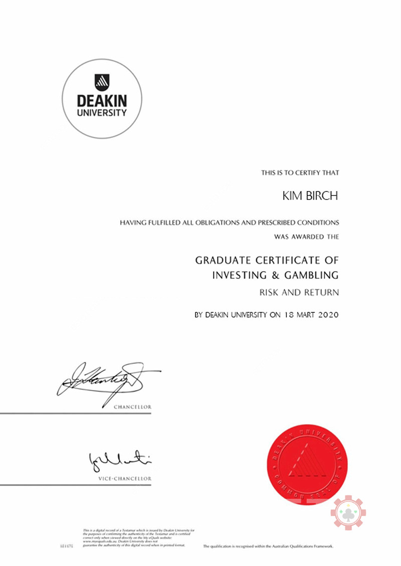 Ким Бърч - Сертифицирана в Deakin University