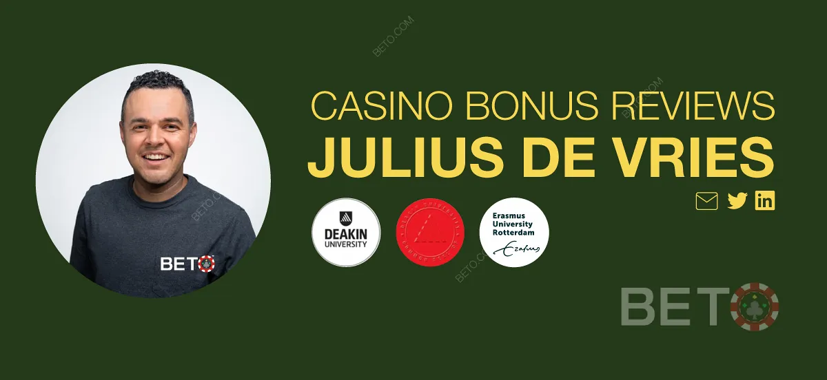 Рецензент на казино бонуси и условия Julius de Vries.