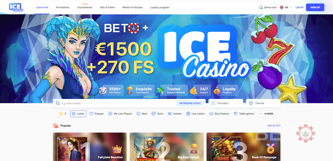 Навигацията и интерфейсът на сайта на ICE Casino са удобни за потребителя