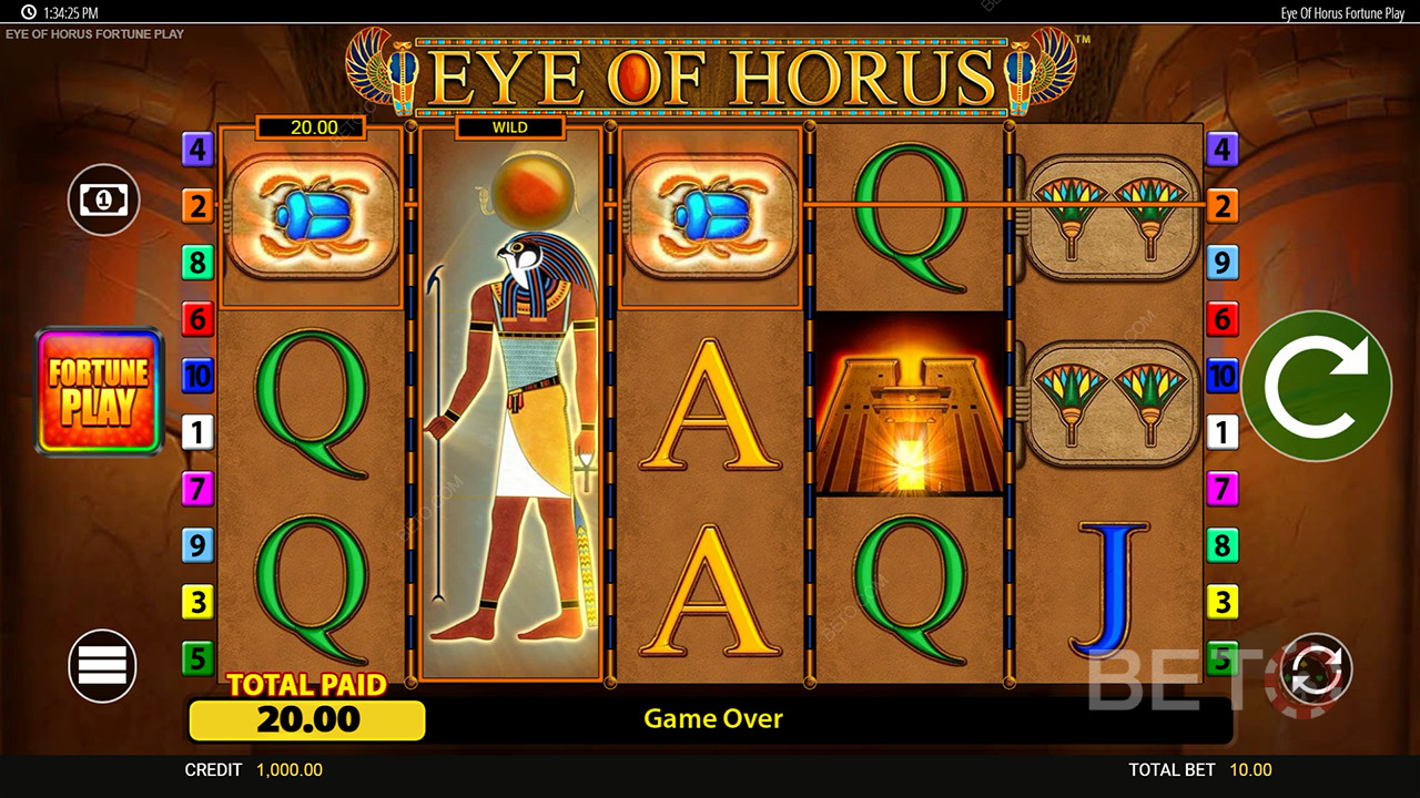 Спечелете 50 000x залога си в онлайн слота Eye of Horus Fortune Play!