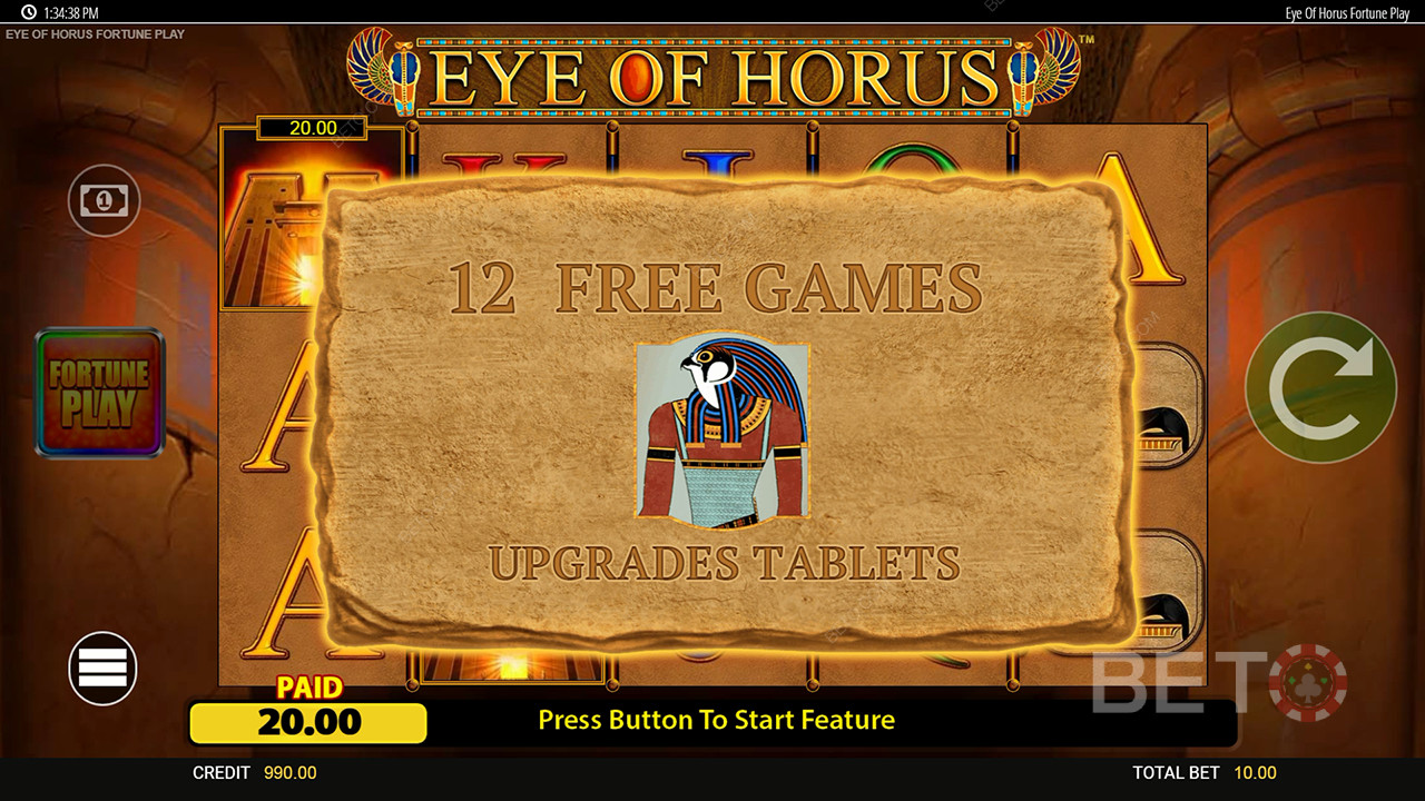 Бонус функции, обяснени в Eye of Horus Fortune Play от Blueprint