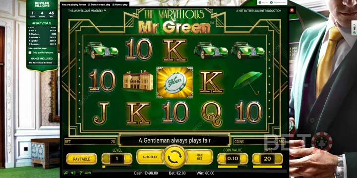 Най-доброто място за игра на онлайн слотове е сайтът за игри Mr Green.